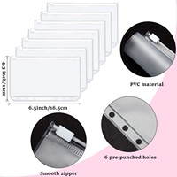 Organiseur de budget en cuir PU à couverture rigide, format A5/A6, avec pochettes pour argent liquide, 6 trous, fermeture éclair en PVC, personnalisable