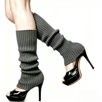 Chaussettes de mollet en tricot doux et élastique pour femmes, antidérapantes, style décontracté, avec bord côtelé, manchons de jambe extensibles et chauds, vente en gros d'usine