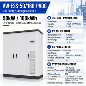 50Hz 60Hz Support 50kW 160kWh <b>Energy</b> <b>Storage</b> <b>System</b> Air Cooled Commercial Battery Pack IP54 Ready - Product Image 3