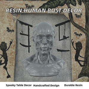 Escultura de Resina de Arte Popular, Busto y Cabeza Humana, Modelo Musculoesquelético para Decoración de Mesa de Halloween - Product Image 2