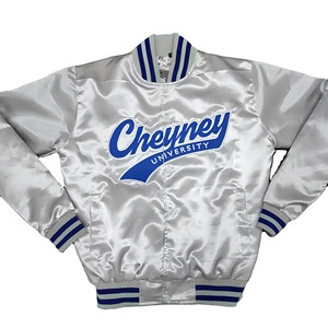 Hot Selling Men's University Varsity <b>Jacket</b> Men's <b>Silver</b> Blue Embroidered Letterman Bomber Zipper Front Preppy Style Autumn Wear - Product Image 1
