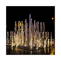 Fontaine interactive à jet sec, fontaine lumineuse dansante avec musique interactive, fontaine pour places urbaines extérieures