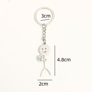 Stainless Steel Funny Doodle Middle Finger Stickman Keychain Metal Decorative Hanging Pendants Keyring Car <b>Key</b> <b>Chains</b> Gift - Product Image 3