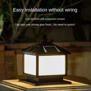 Lampe solaire extérieure de pilier en aluminium imperméable d'IP65 LED pour des décorations de porte de mur de villa de jardin ou de porte - Product Image 3