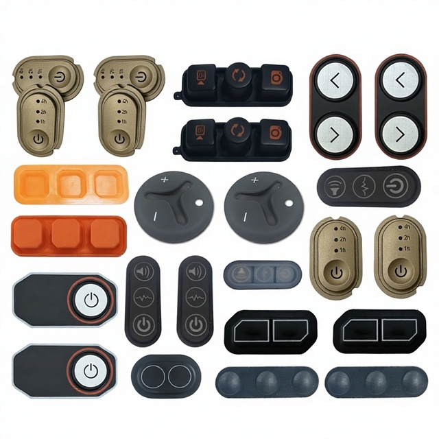 Custom Silicone Button Caps Molded Remote Control Keyboard Touch Switch Buttons Black/Gray/Orange Single-Point Waterproof Design