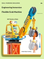 FEELO Blocs de construction éducatifs en plastique à grandes particules pour enfants, avec piste, toboggan et parking pour voitures à assembler