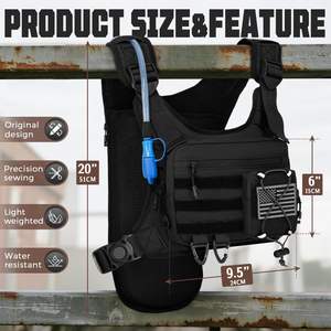 हल्का 2L पानी मूत्राशय हाइड्रेशन बहीलिंग बैकपैक हाइकिंग के लिए बैकपैक चिंतनशील छाती बैग-पुरुषों को जॉगिंग बैग - Product Image 3