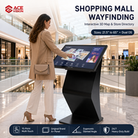 ACEVISION Grosir Layar Pemutar Media Android Ultra Tipis untuk Dalam Ruangan, Layar LCD untuk Iklan Digital Signage dengan Basis Tipe K