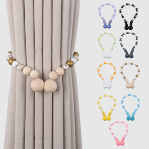 Novos Prendedores de Cortina Magnéticos com Contas de Madeira, Decoração Doméstica Charmosa, Acessórios Modernos e Simples para Cortinas Internas - Product Image 1