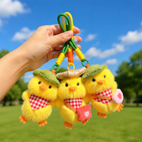 Porte-clés en peluche canard jaune 3D mignon, mini jouet en peluche doux, breloque de sac, pendentif de sac à main, accessoire à suspendre pour sac à dos, cadeau