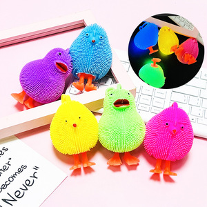 Jouet anti-stress lumineux en TPR souple en forme de poussin, balle rebondissante clignotante pour enfants, cadeaux - Product Image 6