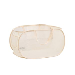 Cesto de Ropa Plegable Horizontal con Logotipo Personalizado, Bolsa de Almacenamiento de Ropa Sucia Portátil de Malla de Poliéster - Product Image 1