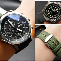 Tali Jam Tangan Pria Anti Air dari Kanvas Nilon dengan Sistem Lepas Cepat, Pengganti untuk Seiko Sea-Gull, Cocok untuk Semua Jam Tangan