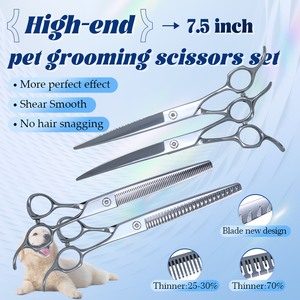 7,5 Zoll <span class=keywords><strong>High</strong></span>-<span class=keywords><strong>End</strong></span>-Haustierscheren-Set VG10-Stahl für die Hunde pflege - Product Image 2