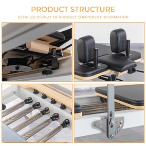 Reformer de Pilates Comercial, Duradero y Ajustable, de Aleación de Aluminio, para Estudio de Yoga, Fitness Profesional con Equilibrio - Product Image 2