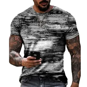 JX 여름 낙서 3D 프린트 남성 티셔츠 스트리트웨어 폴리에스터 0-넥 루즈한 반팔 탑 캐주얼 루즈한 티셔츠