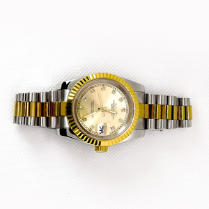 นาฬิกาข้อมือผู้ชาย ระบบออโตเมติก โครโนกราฟ สายปรับได้ ประดับเพชรและอัญมณีสองสี แบรนด์หรูชั้นนำ - Product Image 3