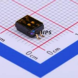 DSHP02TSGER DIP Switch SMD-4P,4.1x5.4mm Switch Flat Toggle, Groove Type Single Pole Single Throw 2 1.27mm - Product Image 1