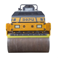 BOPU Compacteur routier vibrant à double tambour hydraulique, tandem, 3 tonnes (3900 kg), avec moteur Kohler 21,7 kW, mini-compacteur