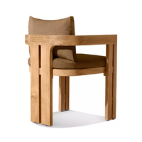 Ensemble de salle à manger d'extérieur en teck, chaise et table de patio, mobilier de jardin, résistant à l'eau, durable, table de salle à manger d'extérieur pour villa et cour