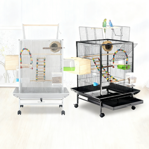 <span class=keywords><strong>Cage</strong></span> à oiseaux spacieuse en métal avec dessus ouvert, finition thermolaquée, tiroir facile à nettoyer, construction durable pour usage intérieur/extérieur - Product Image 3