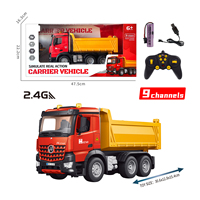 Venta caliente 2,4 GHz 9ch Control remoto volcado simulación eléctrica Ingeniería camión volquete con luz para juguetes de niño