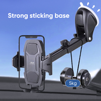 Soporte para Teléfono de Coche con Ventosa Miccell, Soporte Universal Retráctil de 360° para Teléfono Móvil, Soporte Portátil Impermeable para Coche