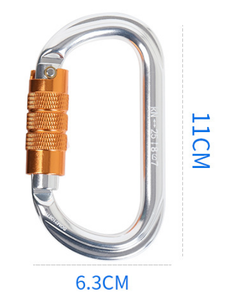 Mousqueton en alliage d'aluminium en forme de D, triple verrouillage, robuste, pour l'escalade, le camping, le yoga, le <span class=keywords><strong>hamac</strong></span> - Product Image 5