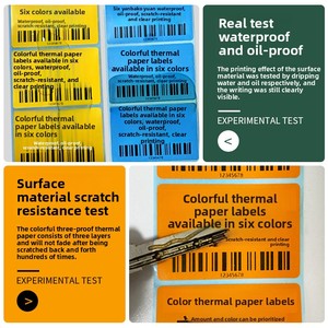 Three-proof Colored Thermal Adhesive <strong>Stickers</strong> Waterproof/Scratch/Oil Proof Square Shape Custom-Made Food Grade Beverage Business - Product Image 4