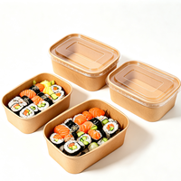 Boîte en carton kraft longue jetable résistante à l'huile, en gros et à prix abordable, pour l'industrie de la restauration