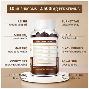 OEM Private Label integratore di cervello criniera di leone estratto di fungo Booster Memory & energia criniera di leone funghi Gummies - Product Image 3