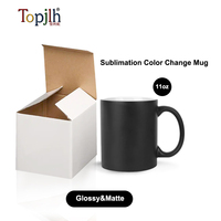 Mug en céramique à sublimation Topjlh 11oz, blanc, imprimable, tasse à café, LFGB, sans danger pour les aliments, impression par transfert thermique, design personnalisé, cadeau