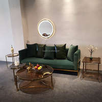 Table basse moderne en acrylique et verre avec structure métallique, forme ronde, table d'angle, mobilier d'intérieur pour salon, hôtel, table d'appoint