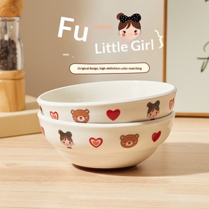 2026 New Underglaze Color Ceramic Soup Noodle Bowl Cute Cartoon Design Non-Toxic Dishwasher Safe Eco-Friendly Household Use - Product Image 4