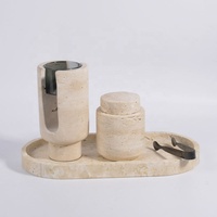 Brûleur d'encens religieux en travertin beige WeiVibe en gros, pierre marbrée Bakhoor, décoration d'intérieur, taille et couleur personnalisables, aromatique
