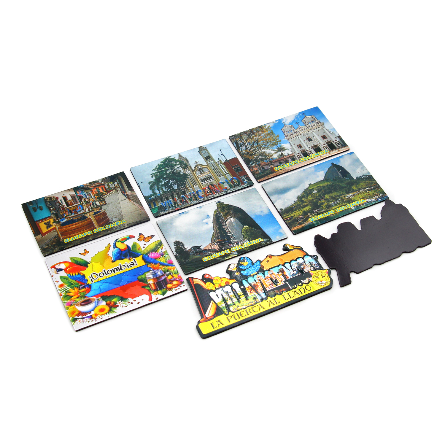 Colombia Koelkast Magneet Houten Collectie 3D