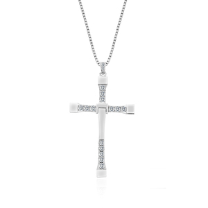 Collar con Colgante de Cruz de Toretto, Estrella de la Película Rápidos y Furiosos, con Baño de Oro y Circonita Cúbica 5A, Cadena Gratis para Hombre - Product Image 1