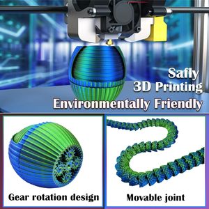 Huevo de Serpiente Congelado Impreso en 3D, Lindo Juguete Antiestrés de Cristal, Azul Verde, Engranaje Giratorio para Escritorio Ejecutivo, Animales, Decoración para el Hogar y la Oficina, Hecho de Plástico - Product Image 5