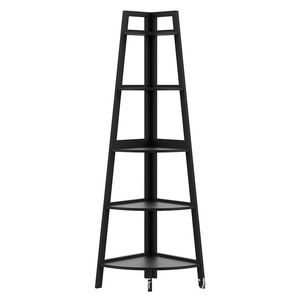 Modern Bamboo Corner <b>Shelf</b> 5 Tier Open Style Space Saving Bookcase For Living Room <b>Bedroom</b> Balcony Garden - Product Image 2