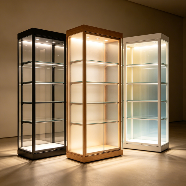 Factory Direct Sale Customized High Quality Glass Display Cabinet Glass Showcase for Retail Shop Display Cabinet