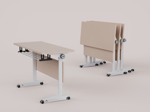 Juego de escritorio y silla para aula, muebles escolares, mesa de entrenamiento plegable con ruedas - Product Image 2