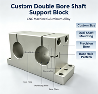 Support de bloc de fixation à double alésage CNC sur mesure en aluminium 6061, support de serrage double axe, taille personnalisée disponible