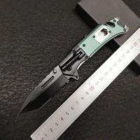 Couteau pliant multifonctionnel pour le camping en plein air, fourni par le fabricant, avec coupe-corde, lame dentelée, ouvre-boîte et lumière LED.