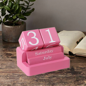 Moderno agriturismo estetica riutilizzabile annuale <span class=keywords><strong>rosa</strong></span> Desktop perpetuo calendario da scrivania accessori in legno artigianato muro segni - Product Image 6