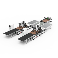 Ligne de production automatique de meubles, ligne de production CNC de découpe par nesting, ligne de production de découpe par nesting pour meubles en bois (1 à 2 postes)