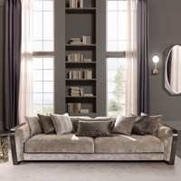 Ensemble de canapés en tissu de luxe italien moderne, structure décorative en métal, canapé droit pour salon de villa, mobilier haut de gamme pour la maison