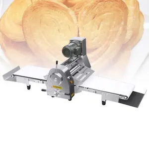 Commercial Bench Top Portable Grain Product Making Machinery Puff Pastry Roller Baklava Rondo Dough Sheeter With Conveyor Belt