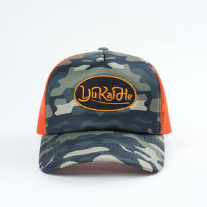 ग्रीष्मकालीन आउटडोर दो टोन डिजाइनर प्रिंटिंग फोम 5 पैनल जाल टोपी उच्च गुणवत्ता वाले पुरुषों कढ़ाई लोगो के साथ ट्रकर टोपी - Product Image 2