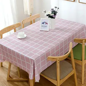 Tovaglia moderna in PVC stampata Plaid rosa all'ingrosso Home Hotel Restaurant