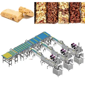 Machine automatique d'emballage de barres énergétiques protéinées avec flux d'oreillers pour barres de chocolat